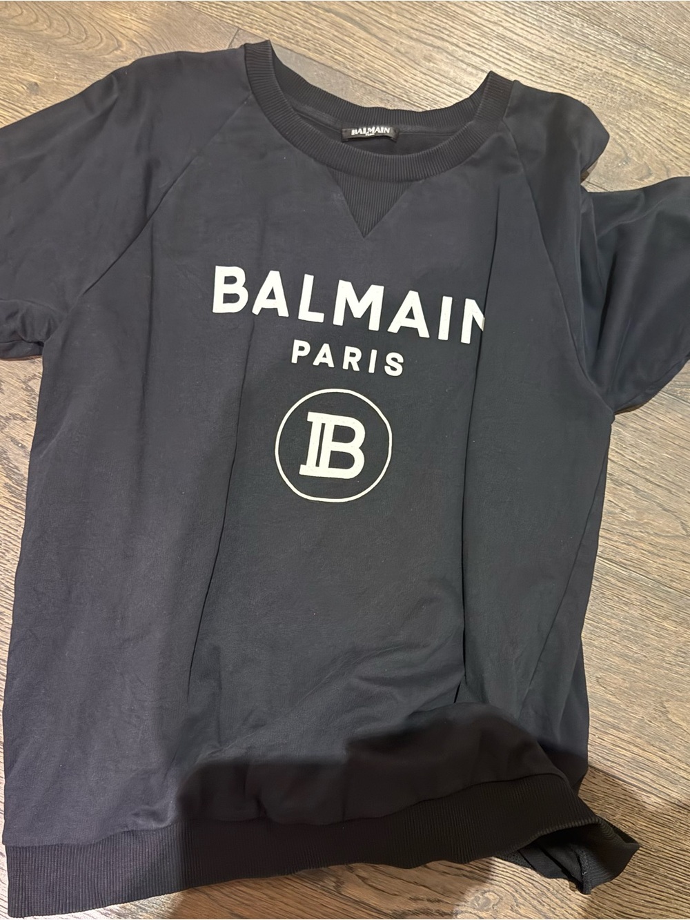 Women Balmain Paris  Black Logo Sweatshirt
